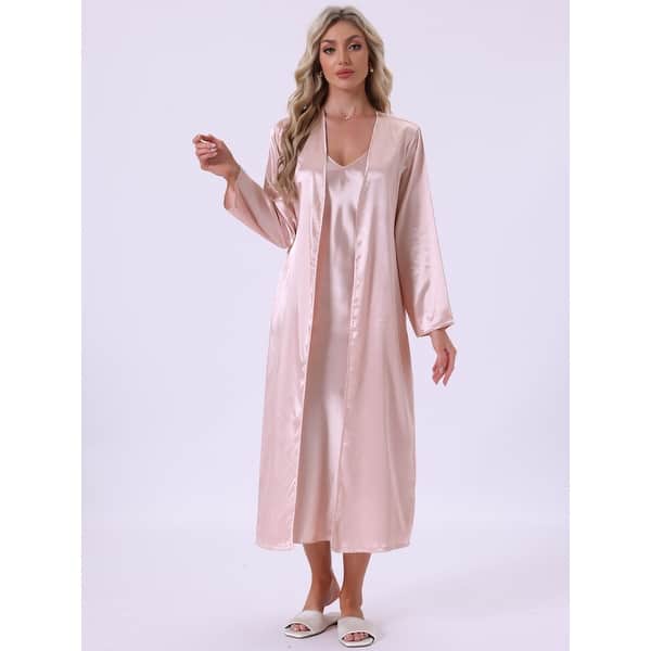 Women's Satin Bathrobe Set 2 Pieces Nightgown Silky Soft Midi Camisole Pajama Sets Kimono Bridesmaid Robes - Bed Bath & Beyond - 43927143 Women's Satin Bathrobe Set 2 Pieces Nightgown Silky Soft Midi Camisole Pajama Sets Kimono Bridesmaid Robes - Bed Bath & Beyond - 43927143
