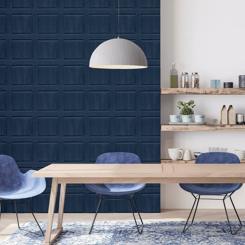 Arthouse Bellamy Navy Wooden Panel Wallpaper