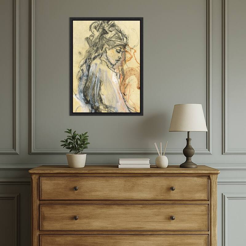 Emphasizing Fluid Lines And Textures by Ute Rathmann (18 x 24 in.), Framed Canvas Wall Art Print