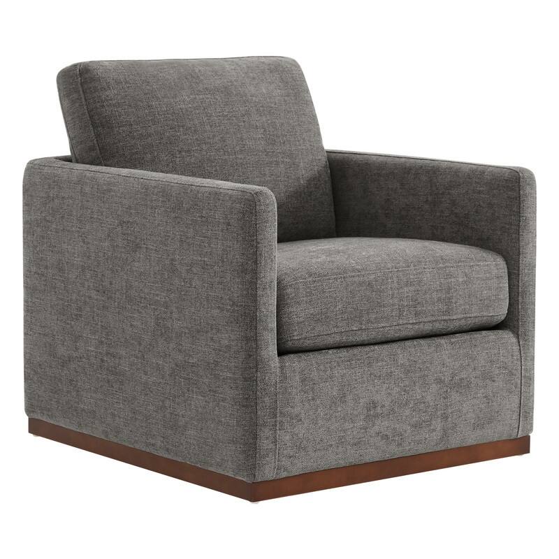 Spruce & Spring Modern Swivel Accent Chair with Wooden Base
