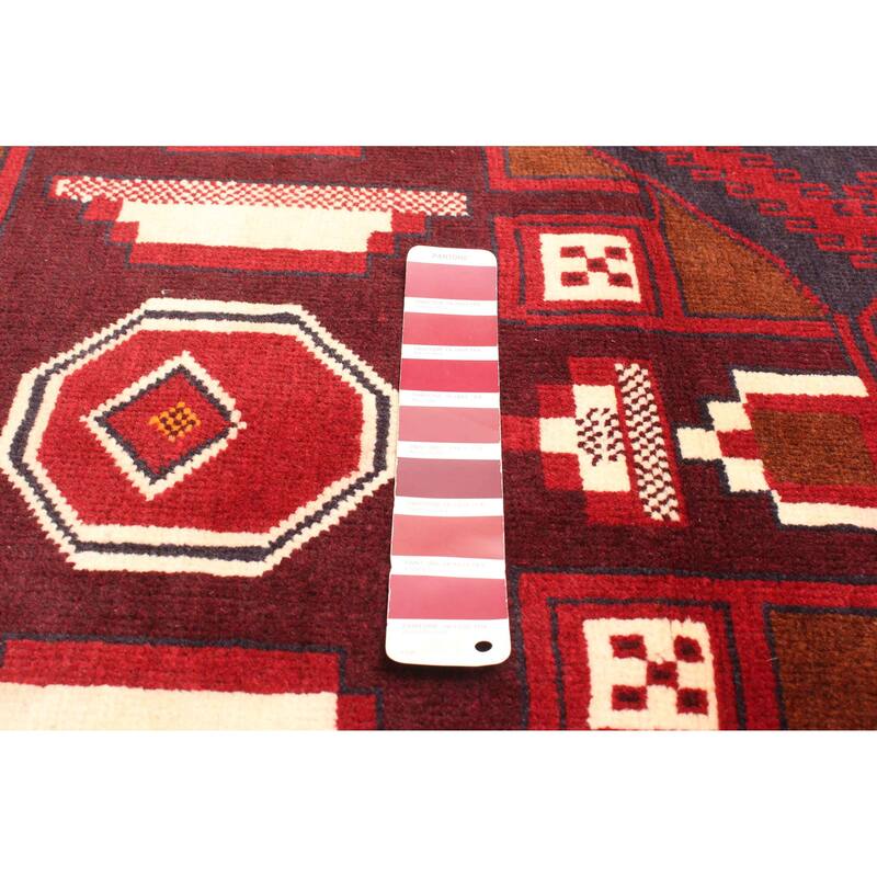 ECARPETGALLERY Hand-knotted Teimani Burgundy Wool Rug - 2'10 x 4'6