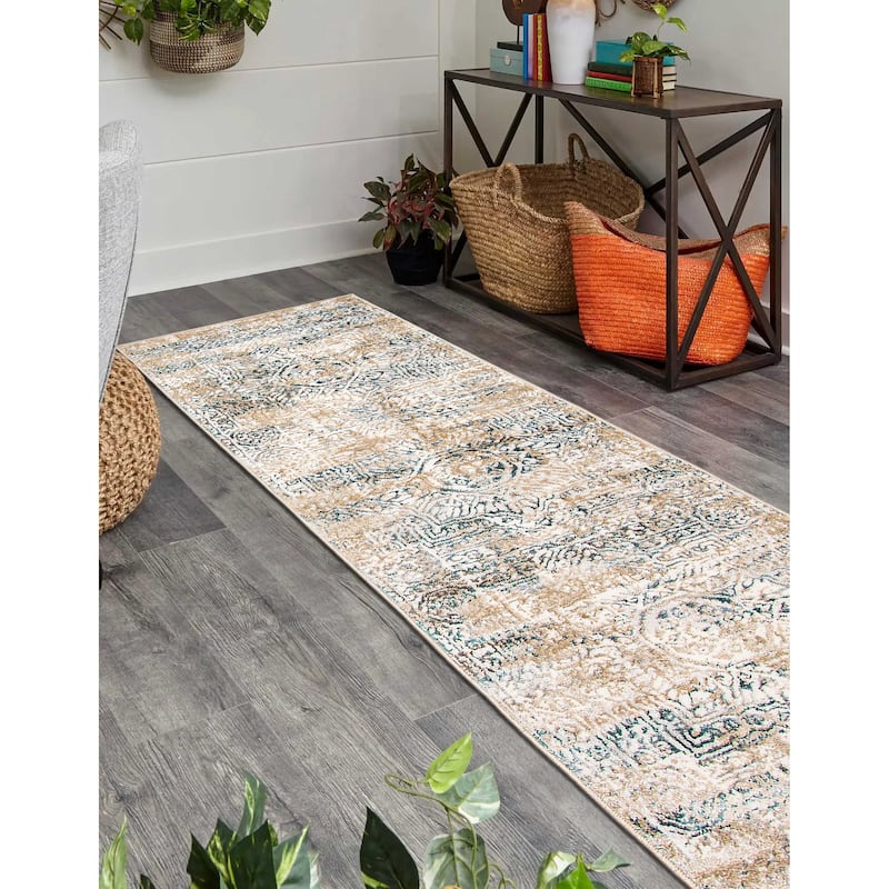 ECARPETGALLERY Machine Woven Zoe Ivory Area Rug