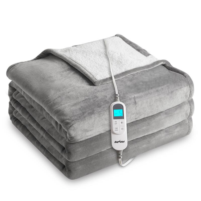 Electric Flannel King Queen Throw Heated Blanket