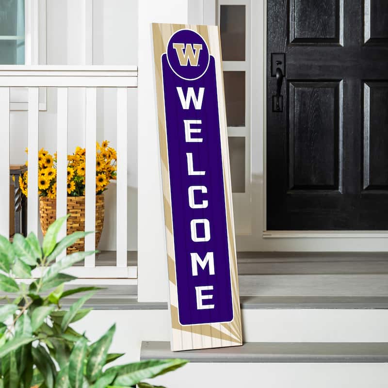 47" Porch Leaner Welcome Wall Sign, University of Washington - Purple