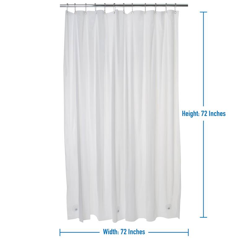 Bath Bliss 2 Pack Heavy Weight Shower Liner in Frost