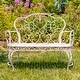 preview thumbnail 3 of 1, "Esme" Iron Garden Bench with Heart Design - 45.7X21.65X45.7