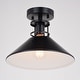 preview thumbnail 10 of 12, Canton 11.5-in W Black Farmhouse Semi Flush Mount Ceiling Light - 11.5-in W x 8.75-in H x 11.5-in D