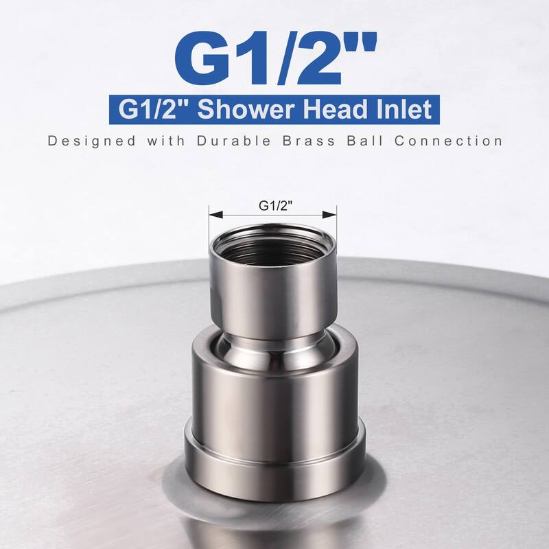 WOWOW 1-Spray Patterns with Wall Mount Rain Fixed Shower Head