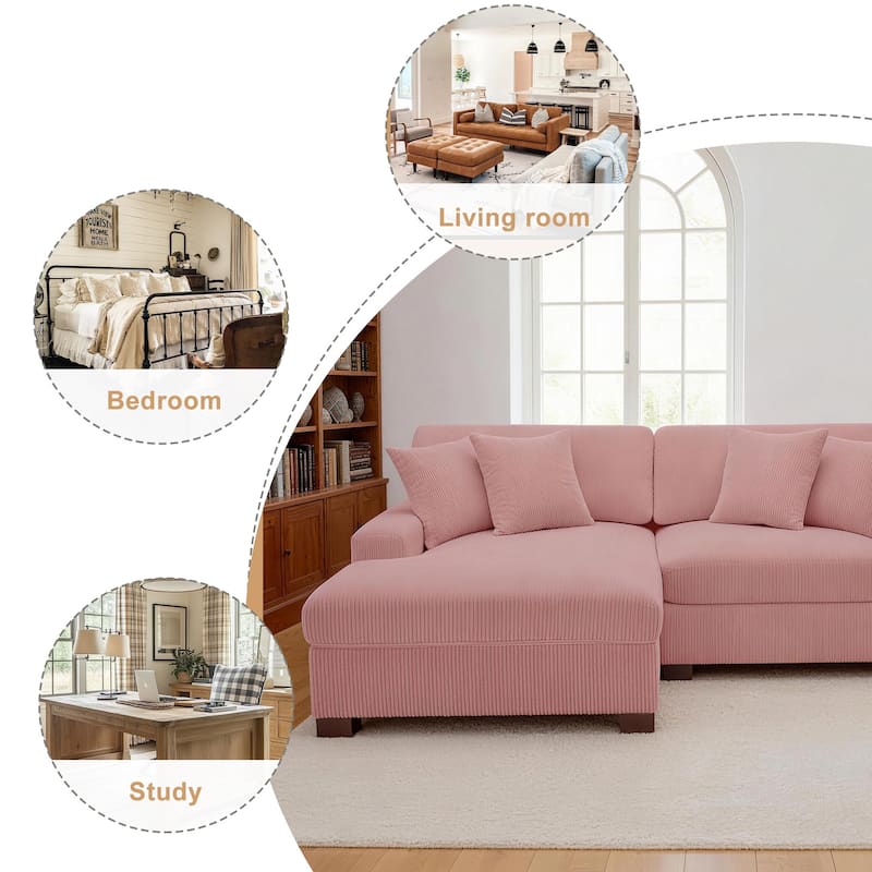 Oversized L-shaped Modular Sectional Sofa with Chaise Lounge