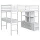 preview thumbnail 13 of 18, Full Size Loft Bed with Built-in Desk with Two Drawers,Shelves and Drawers,Multifunctional Loft Bed With Storage