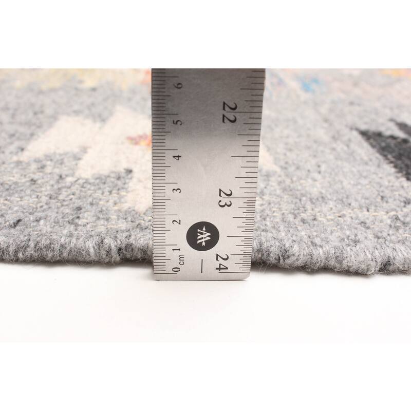 ECARPETGALLERY Flat-Weave Ankara FW Grey Wool Kilim - 5'3 x 7'7