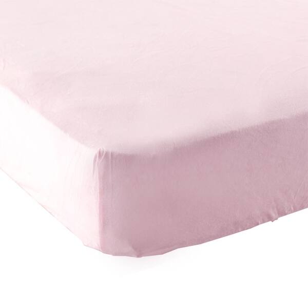 slide 1 of 1, Luvable Friends Baby Girl Fitted Crib Sheet, Pink Solid, One Size - Pink Solid - One Size One Size - Pink Solid