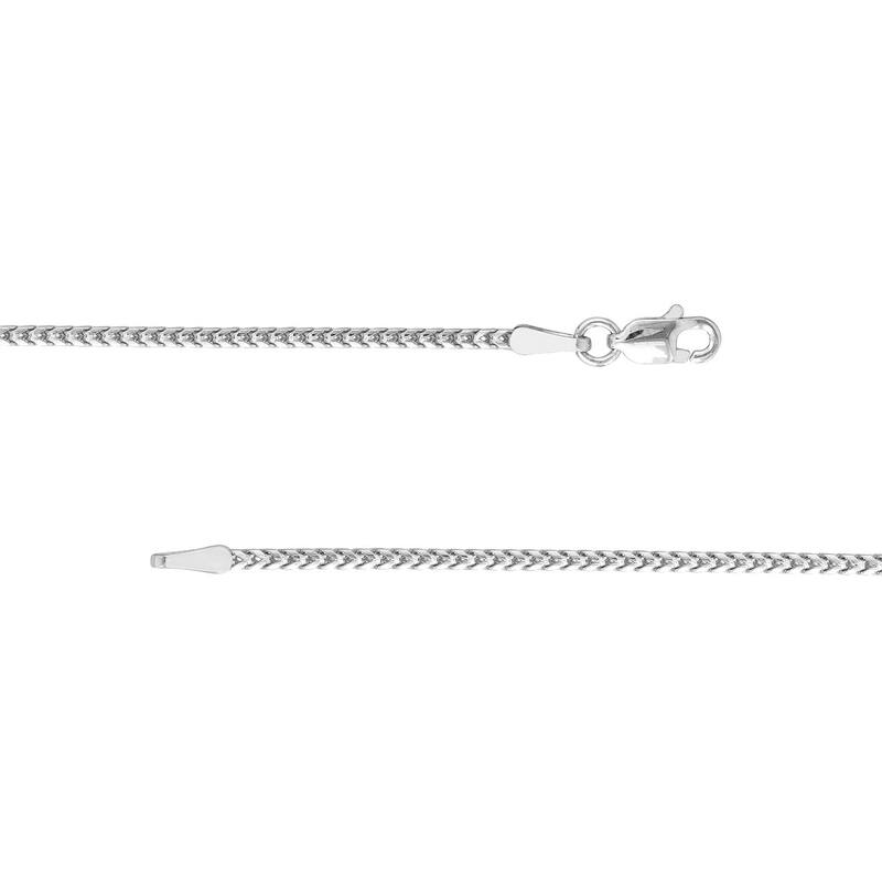 Curata 925 Sterling Silver Rhodium 1.45mm Round Franco Chain Necklace (Lobster)
