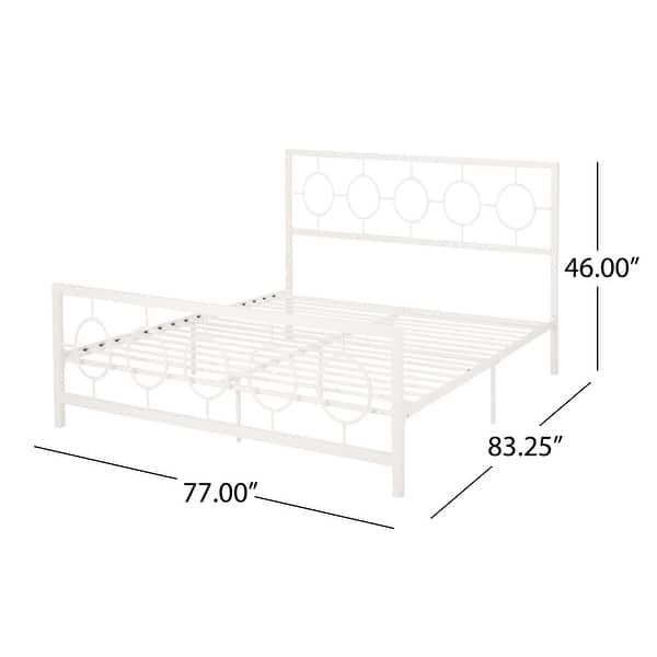 dimension image slide 1 of 2, Francoise Modern Iron King Bed by Christopher Knight Home