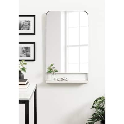 Kate and Laurel Chadwin Rectangle Wall Mirror with Shelf - 20x4x34