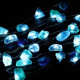 Natural Fluorite Sea Glass Lights 30 LEDs 10ft - Standard