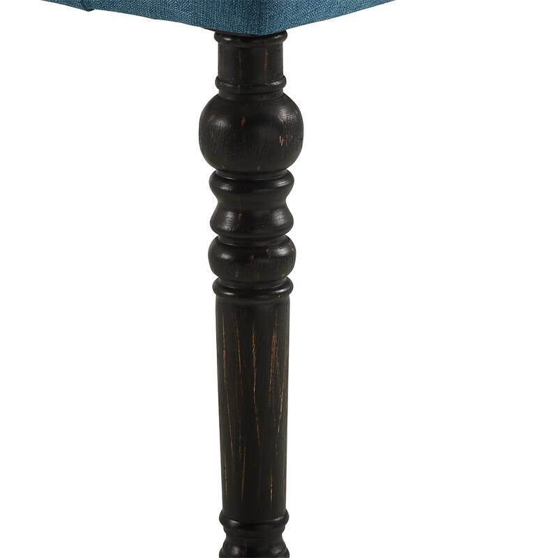 Fabric Tufted Turned Leg Dining Bench