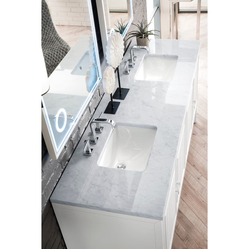 James Martin Vanities Athens 72" Double Vanity Cabinet, Glossy White