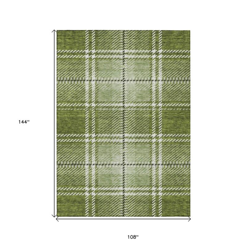 HomeRoots Plaid Transitional Rectangle Outdoor Rug