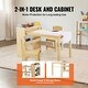 preview thumbnail 5 of 7, 2-in-1 Wooden Toddler Craft and Play Activity Table Set Including 2 Chairs with Cabinet - 31.3x21.85x21.26 inch