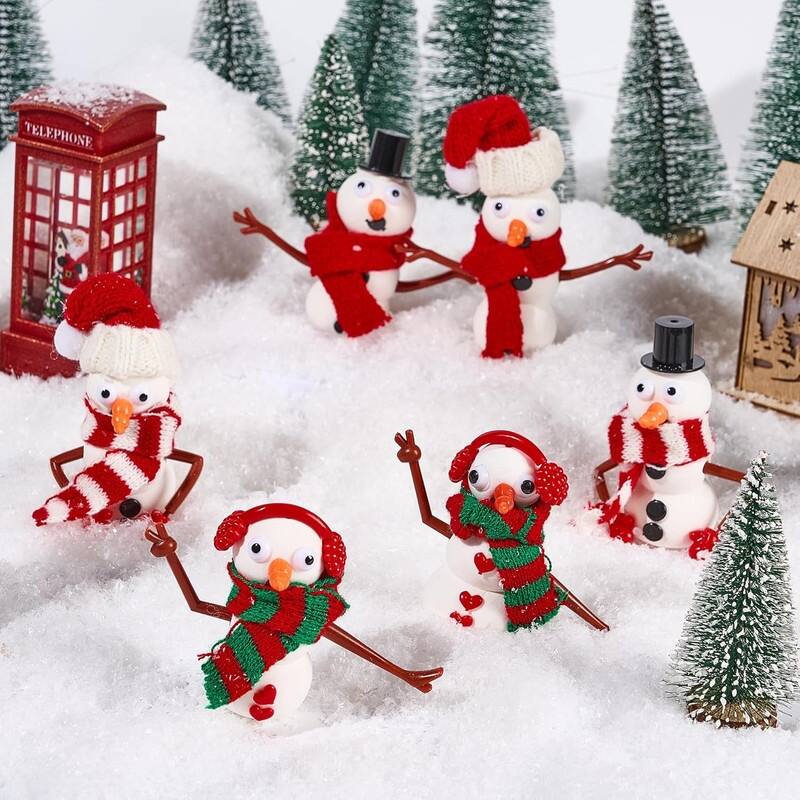 Christmas Build Your Snowman Craft Kit, 3 Pack DIY Snowman Craft Kit for Christmas Arts and Craft Activities - Multicolor