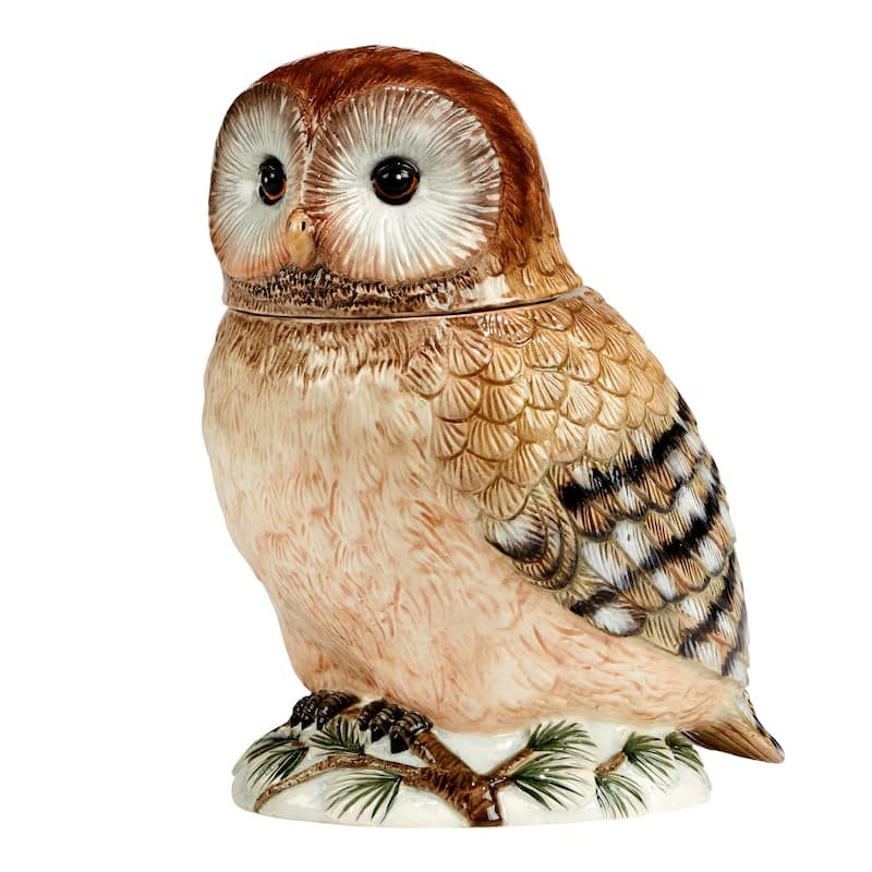Certified International Winter's Walk 3-D Owl Cookie Jar, 88 oz.