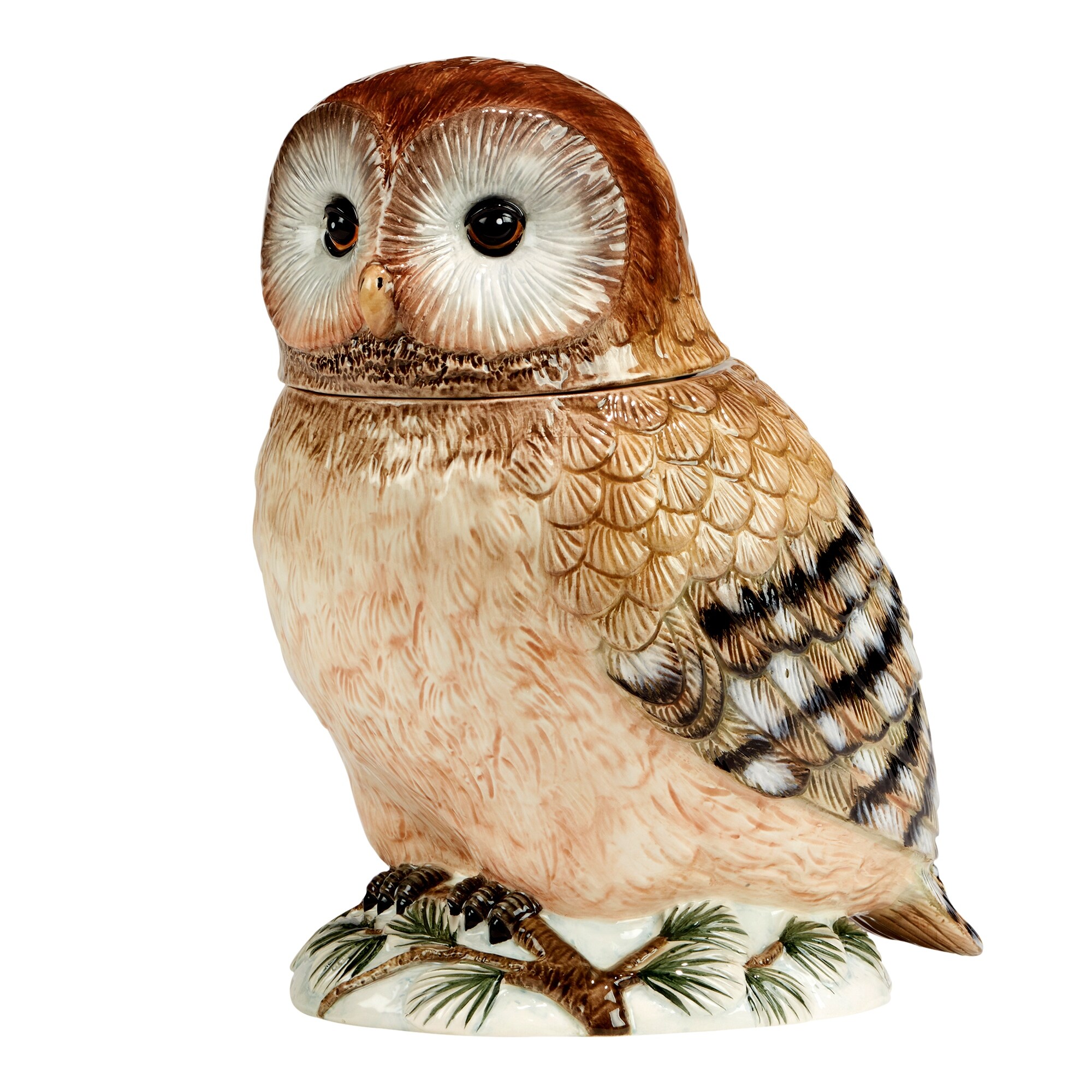 フェイスクリーム Owl Certified International Winter's Walk 3-D Owl Cookie Jar, 88 oz