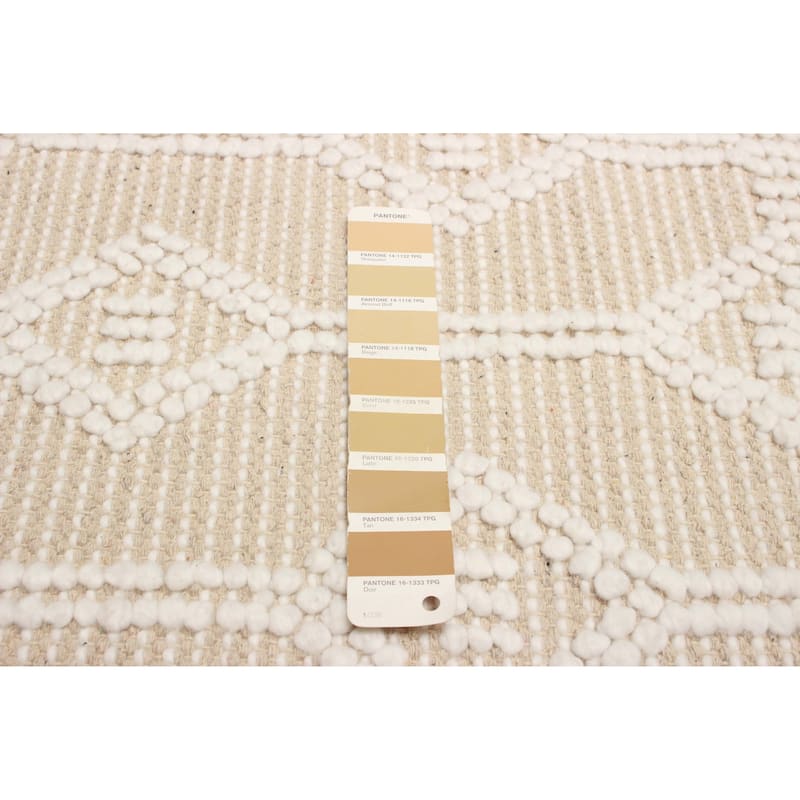 ECARPETGALLERY Braid weave Sienna Beige Wool Rug - 5'1 x 7'5