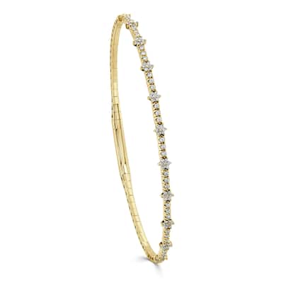 Joelle Collection Diamond Flexible 0.35ct Bangle 14K Gold - White