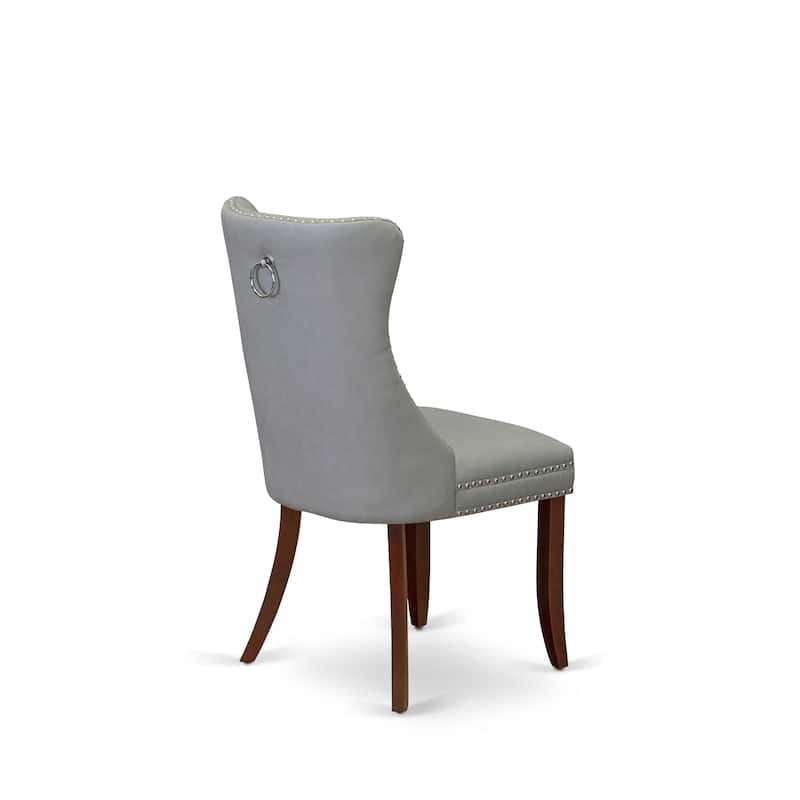 East West Furniture Dining Set Includes a Rectangle Kitchen Table and Upholstered Chairs, Mahogany (Pieces Options)