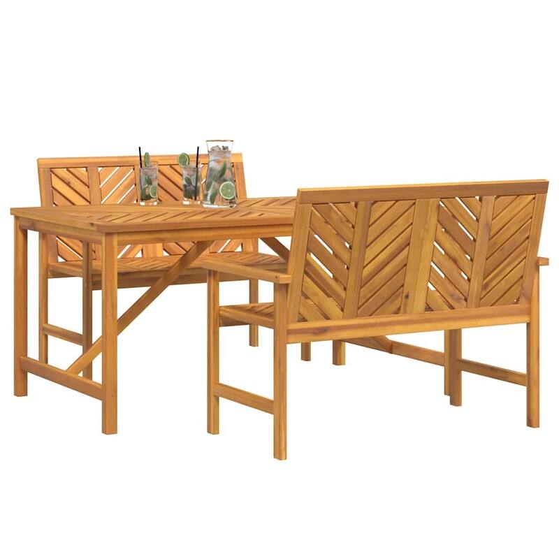 vidaXL Garden Dining Set 3/7 pcs Brown 59.1" x 35.4" x 29.1 - 59.1" x 35.4" x 29.1