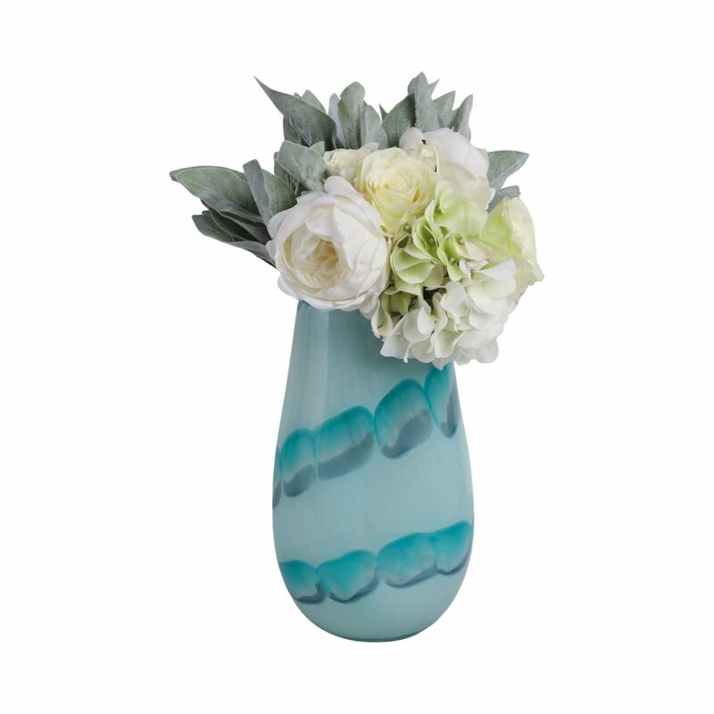 Glass Vases Coastal Style with Sculpted Detailing and Swirl Design