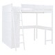 preview thumbnail 9 of 33, Full Size Solid Wood Loft Bed with Desk and Shelf for Kids
