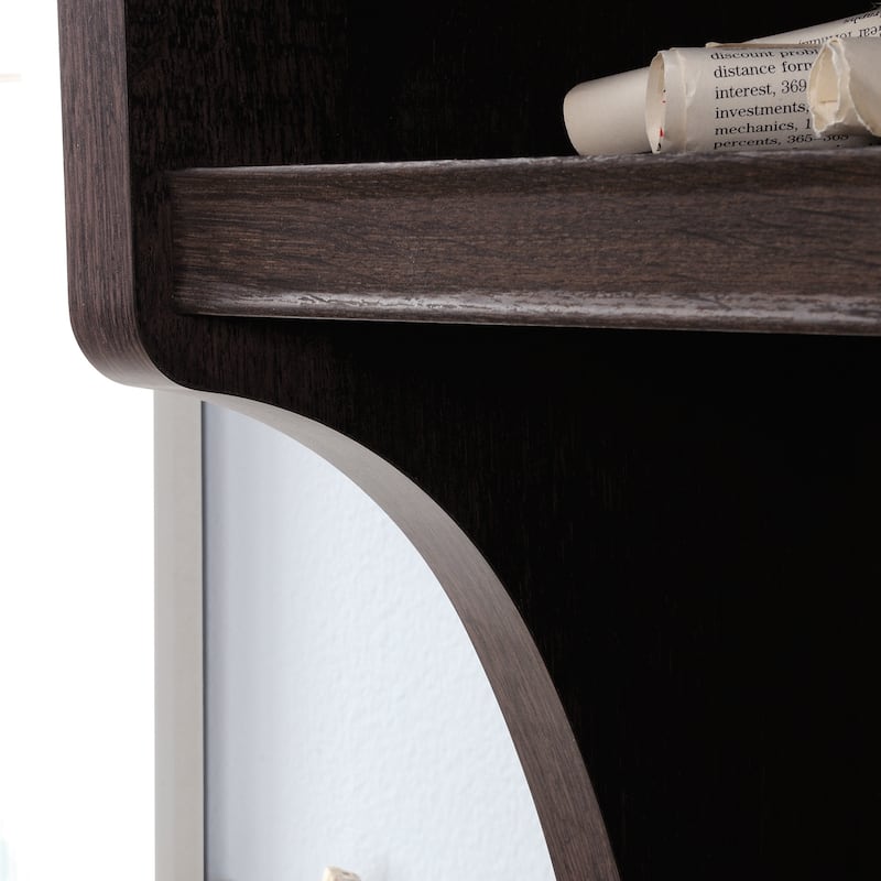 Wood Hutch with Adjustable Shelves, Brown - 64.57" W x 13.19" D x 40.04" H