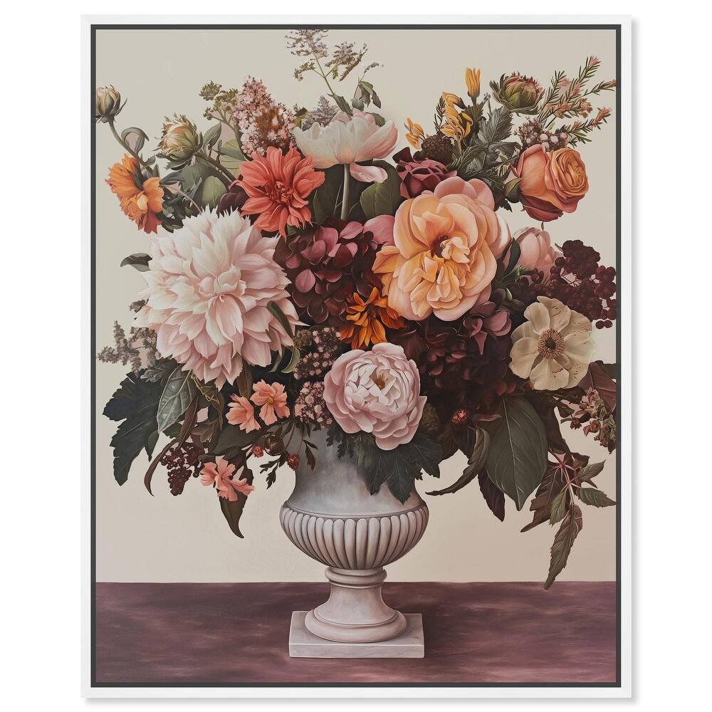 Autumn Tan Floral Canvas by Art Remedy