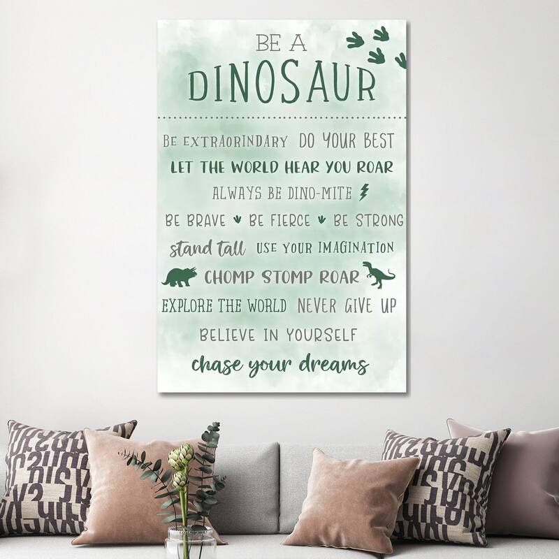 iCanvas "Be A Dinosaur" by Natalie Carpentieri Canvas Print
