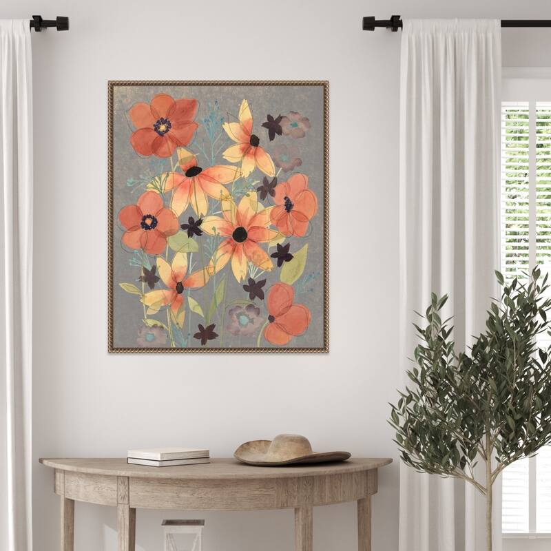 Offset Botanicals No. 1 by Grace Popp Framed Canvas Wall Art Print