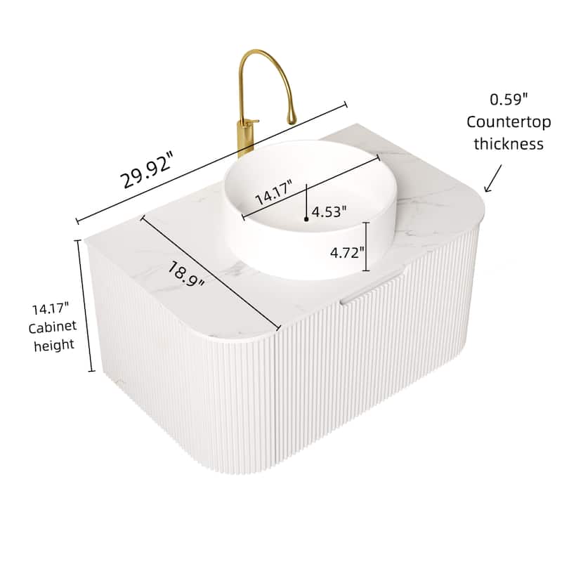 Wall-Mounted Floating Bathroom Vanity with Sink