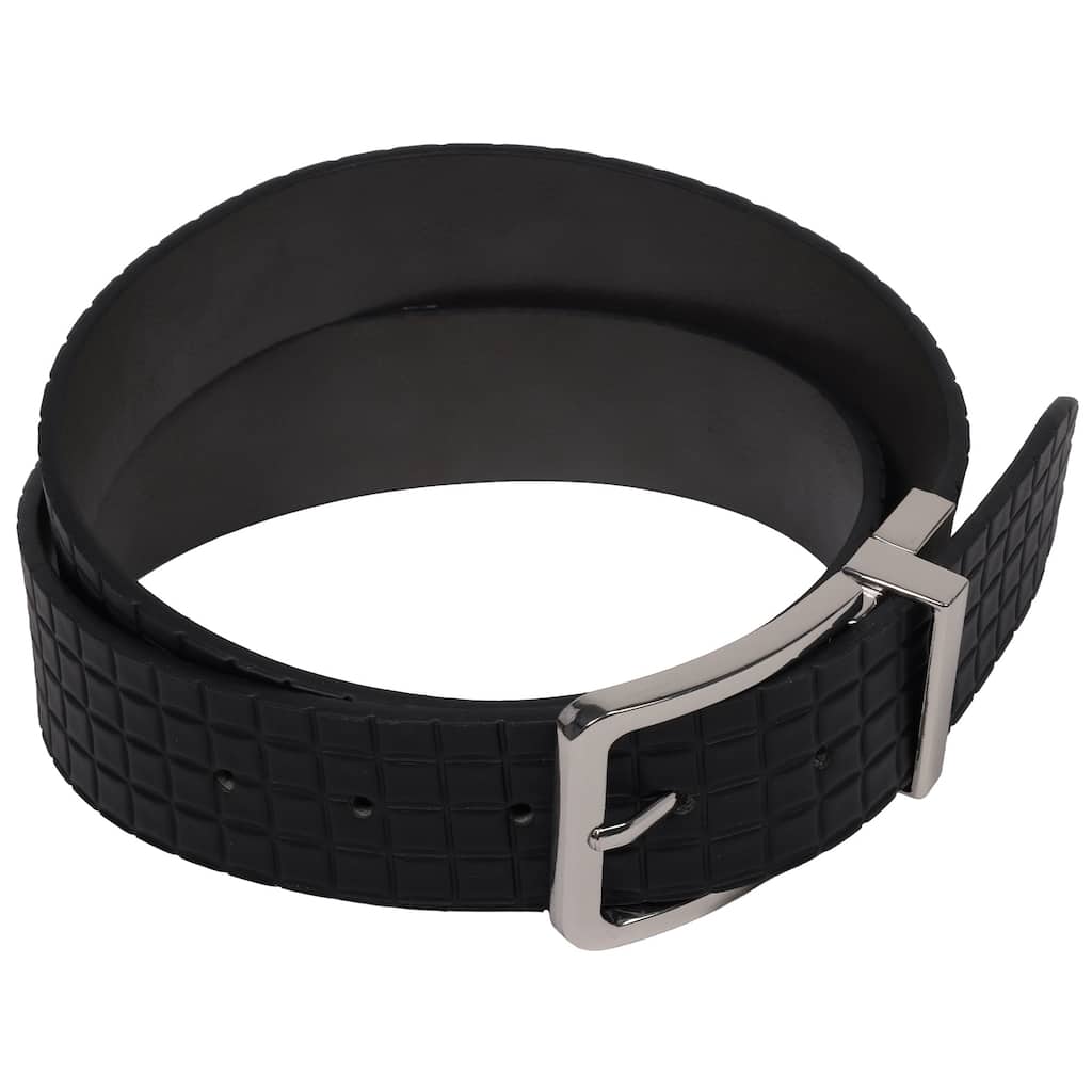 Element Textured PU Reversible Belt with Polished Buckle - Black/Grey Large