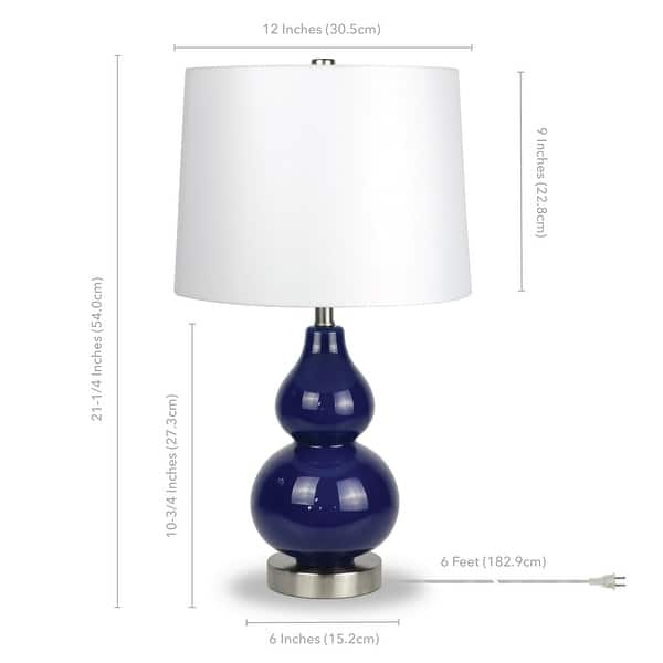 Katrina Petite Double Gourd Table Lamp in Navy Blue - Bed Bath & Beyond ...