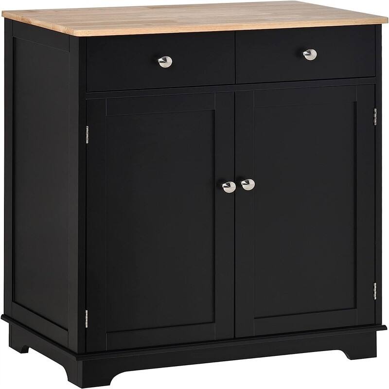 Sideboard Buffet CabinetKitchen Storage Cabinet - 15.75"D x 26.75"W x 33.5"H - Black