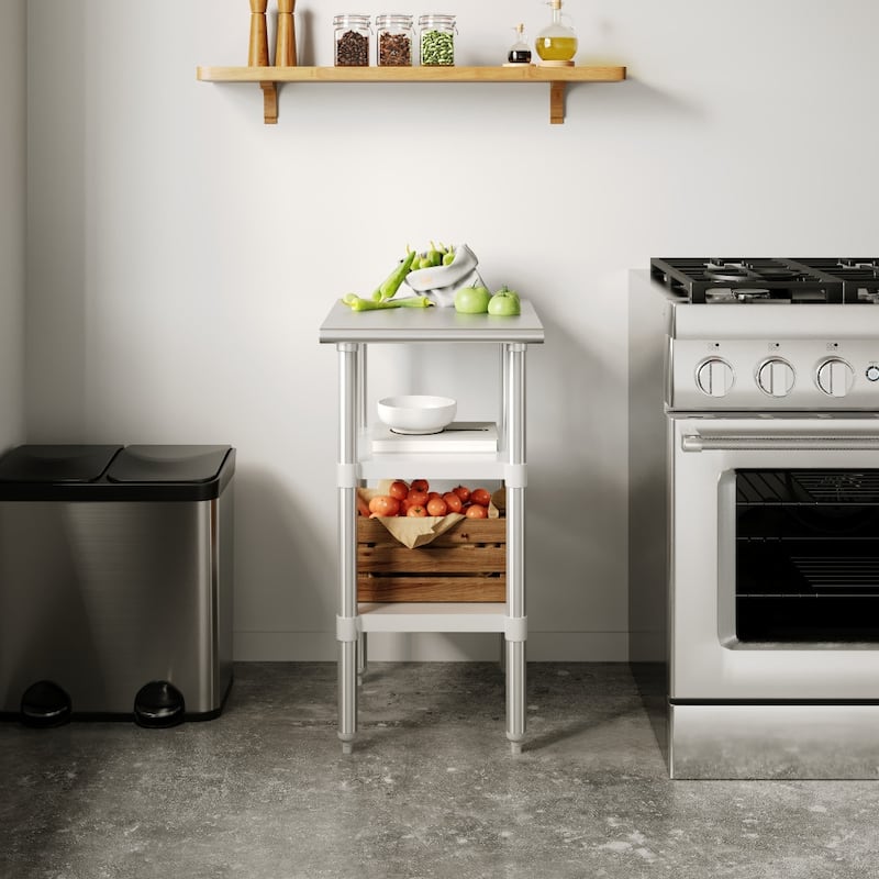 NSF Certified Commercial 18-Gauge Stainless Steel Work and Prep Table