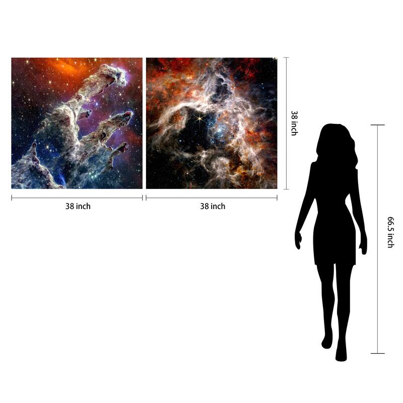 The Eagle and Tarantula Nebula Printed Tempered Glass Wall Art - Multi-Color