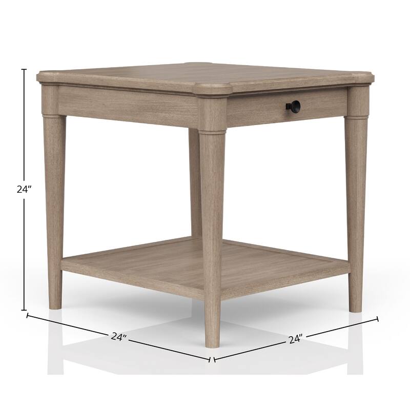 Sand Finished End Table With Storage Drawer