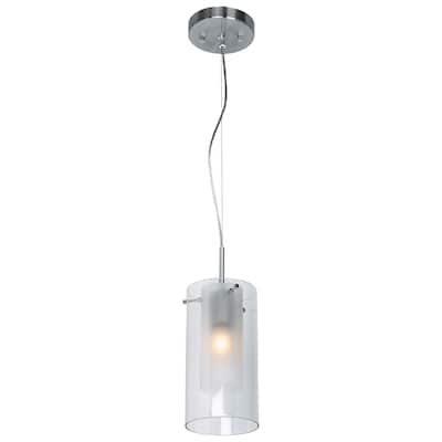 Access Lighting Proteus - Pendant - LED - Brushed Steel Finish - Frosted Clear Glass Diffuser