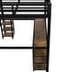 preview thumbnail 13 of 11, Full Metal Loft Bed with L-shaped Desk and Shelves, Black