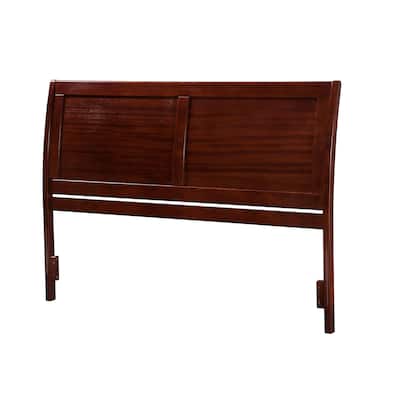 Sleigh Style Full Size Wood Headboard with Elegant Curves, USB Charger, and Easy Attachment to Bed Frames
