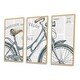 preview thumbnail 9 of 10, Designart 'Paris France Bicycles III' Traditional Framed Art Prints Set of 3 - 4 Colors of Frames