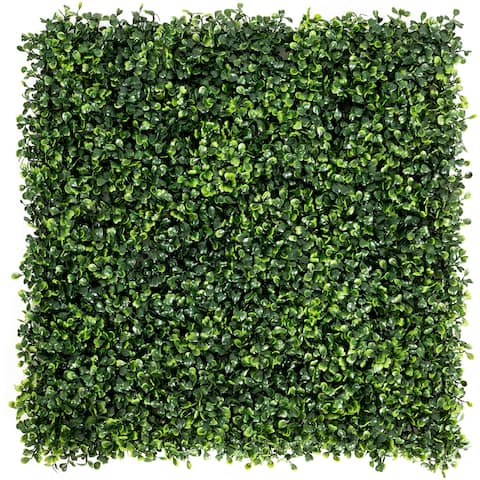 Costway 12 PCS 20''x20'' Artificial Boxwood Plant Wall Panel Hedge - 20'' x 20''