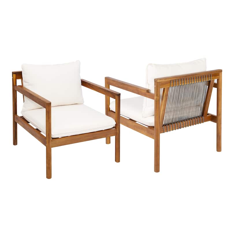 Christopher Knight Home- Madison Outdoor Acacia Rope Back Chair